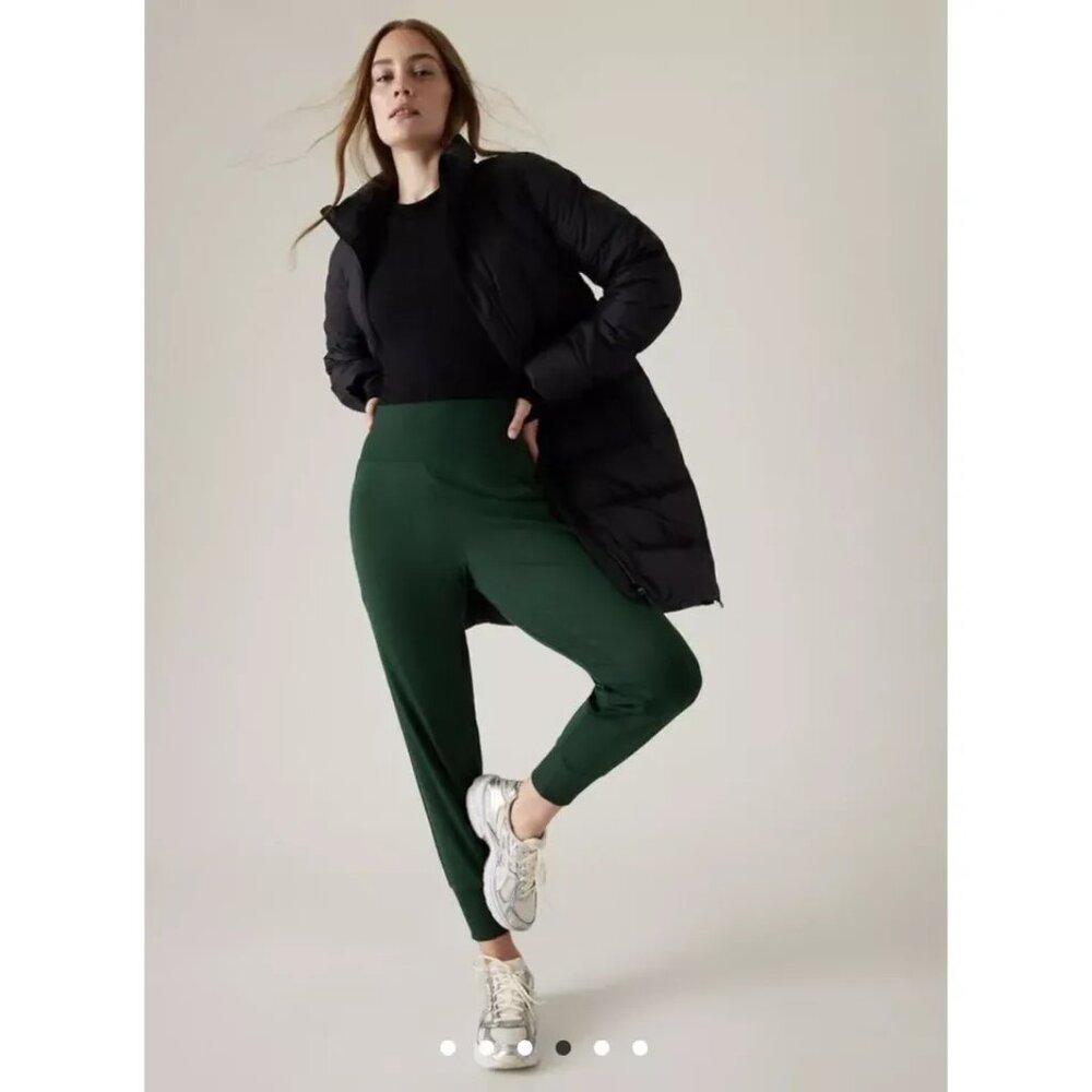 Athleta Dark Green High-Waist Joggers